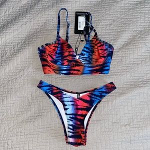 PrettyLittleThing Colorful Tiger Bikini